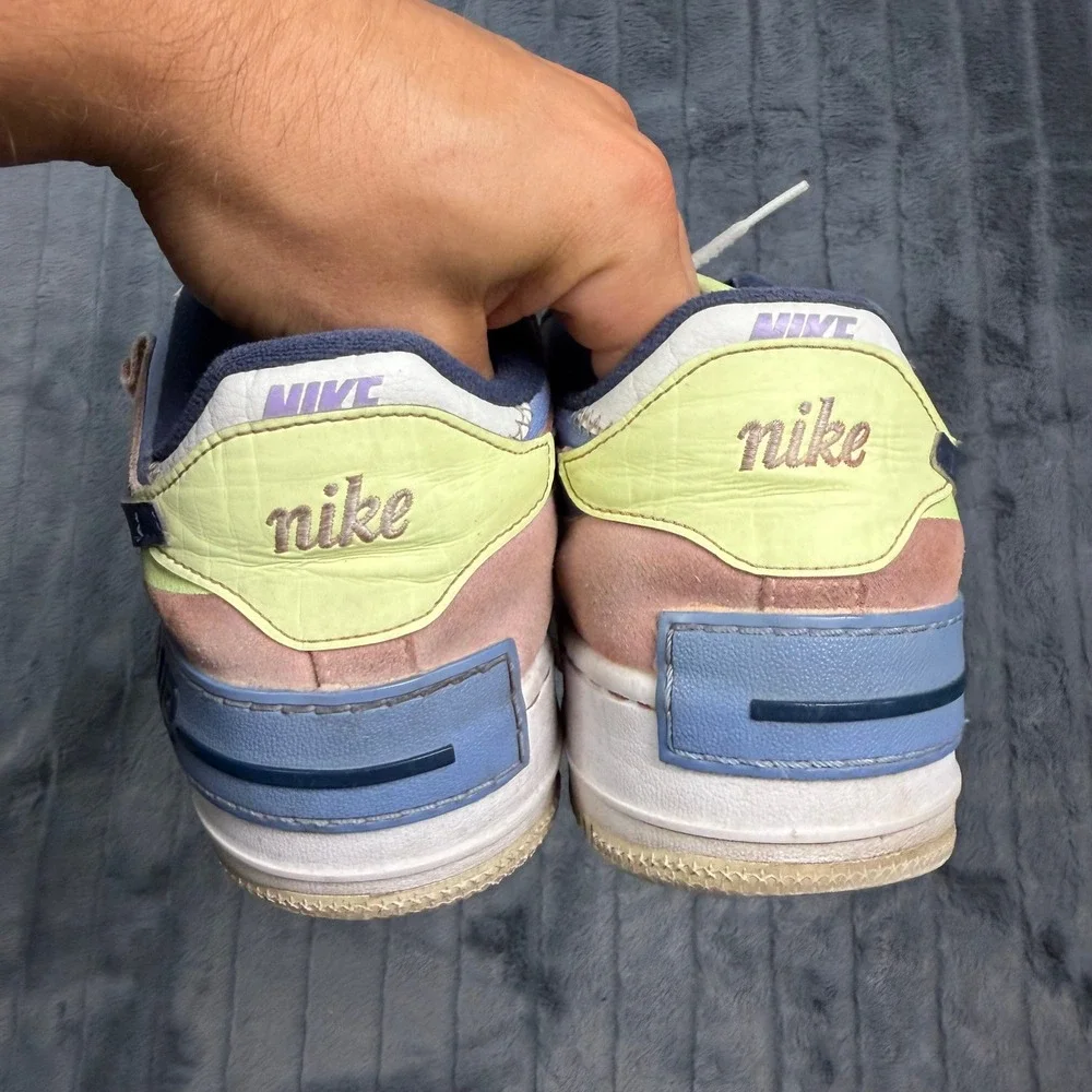 Nike Air Force 1 Shadow Women 11 Multi-Color Pastel Layered CU8591-001 Sneaker